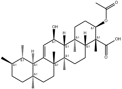 3-O-Acetyl-11-hydroxy-beta-boswellic acid 구조식 이미지