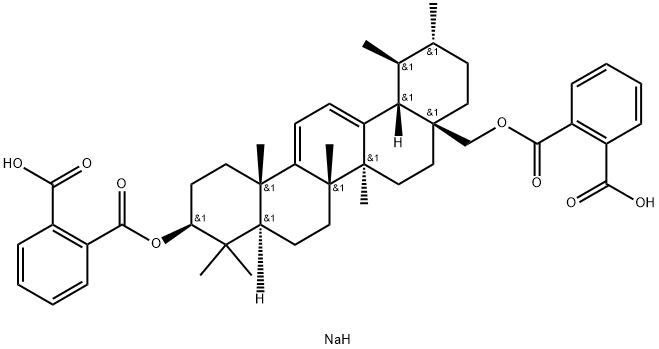 Ursa-9(11),12-diene-3,28-diol, bis(hydrogen 1,2-benzenedicarboxylate), disodium salt, (3β)- (9CI) Structure