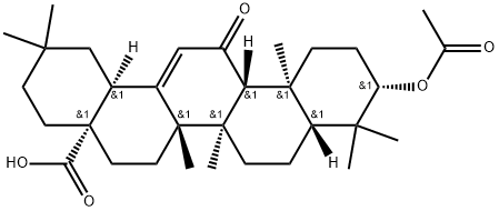 Olean-12-en-28-oic acid, 3-(acetyloxy)-11-oxo-, (3β)- Structure