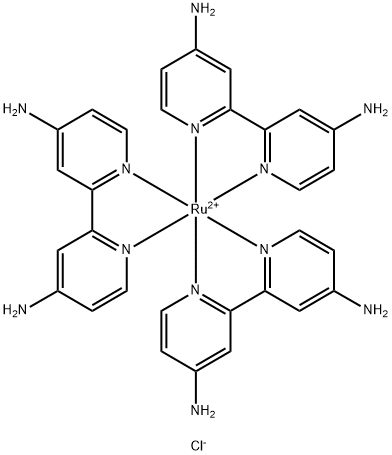 Ruthenium(2+), tris([2,2'-bipyridine]-4,4'-diamine-κN1,κN1')-, chloride (1:2), (OC-6-11)- Structure