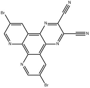 6,11-dibromopyrazino[2,3-f][1,10]phenanthroline-2,3-dicarbonitrile Structure