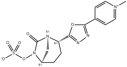 Pyridinium, 1-methyl-4-[5-[(1R,2S,5R)-7-oxo-6-(sulfooxy)-1,6-diazabicyclo[3.2.1]oct-2-yl]-1,3,4-oxadiazol-2-yl]-, inner salt Structure