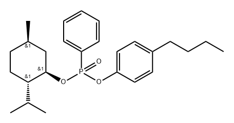 (Rp)-(-)-MenthylO-4-butylphenyl phenyl phosphonate Structure