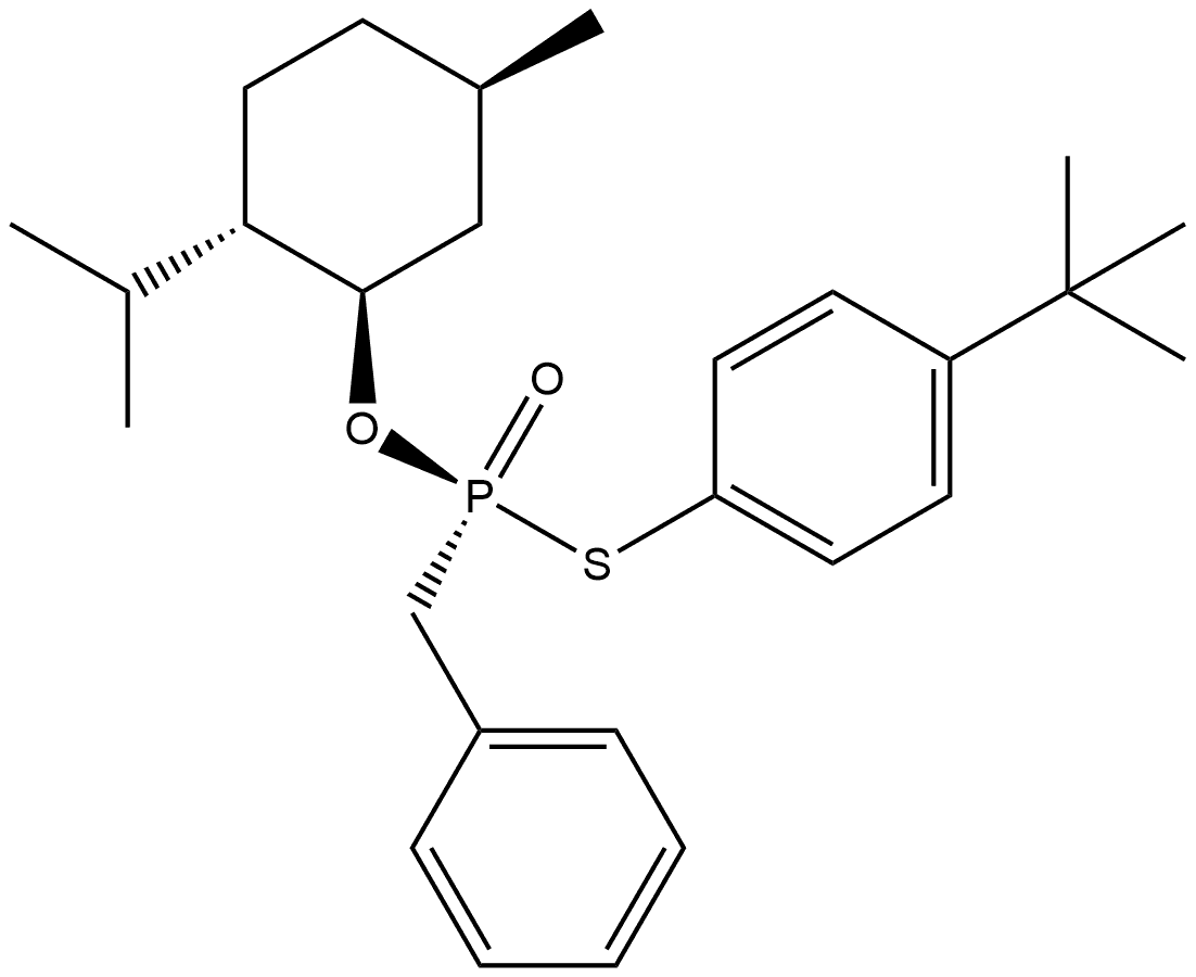 (Rp)-(-)-MenthylS-4-tert-butylphenyl benzyl phosphonothioate Structure