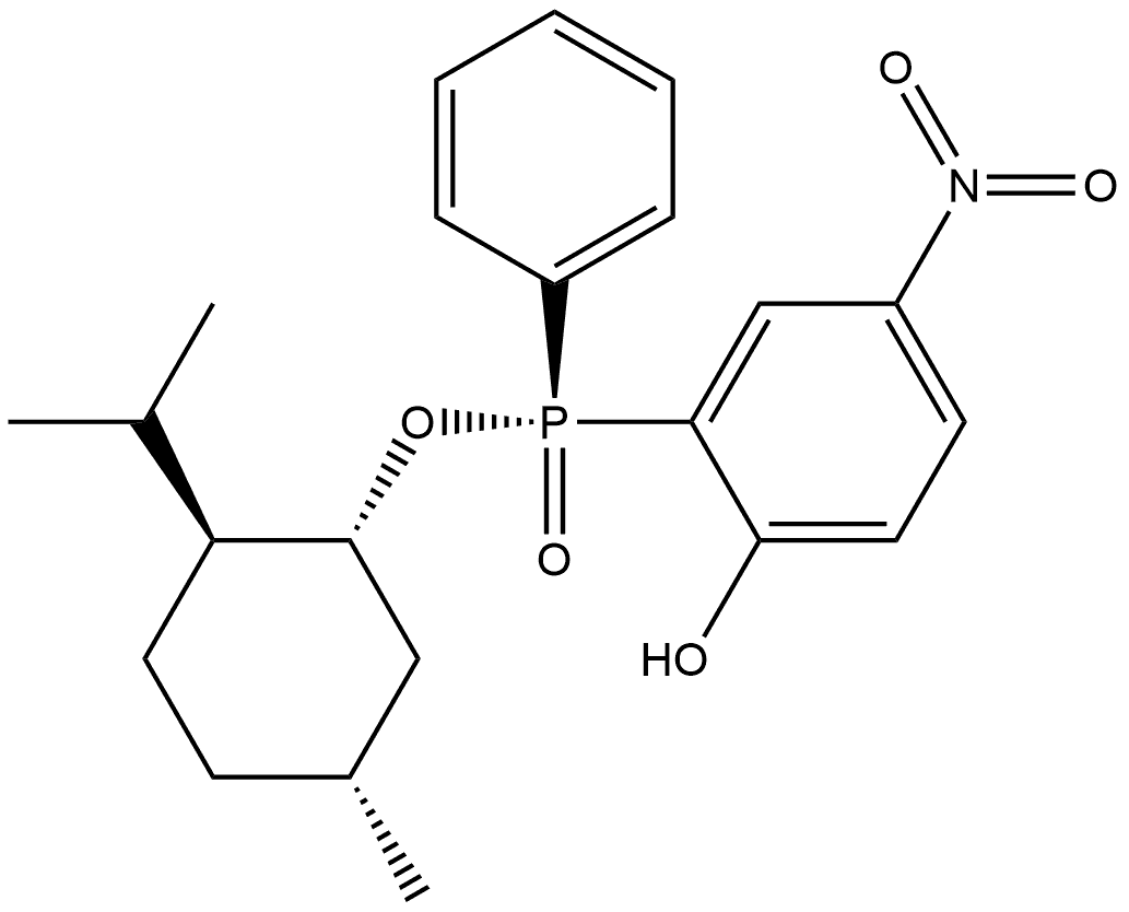 (Rp)-(-)-Menthyl phenyl-2-hydroxy-5- nitro-phenyl phosphinate Structure