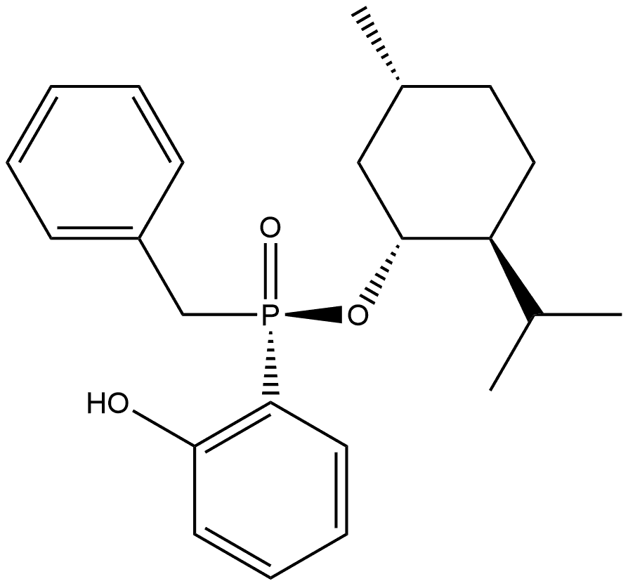 (Sp)-Benzyl 2-hydroxyphenyl-(-)-menthylphosphinate Structure