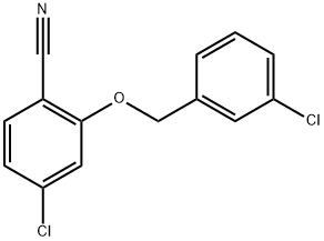 4-Chloro-2-[(3-chlorophenyl)methoxy]benzonitrile Structure