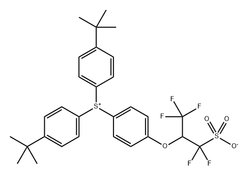 Sulfonium, [4-[1-(difluorosulfomethyl)-2,2,2-trifluoroethoxy]phenyl]bis[4-(1,1-dimethylethyl)phenyl]-, inner salt 구조식 이미지