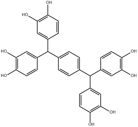 1,2-Benzenediol, 4,4′,4′′,4′′′-(1,4-phenylenedimethylidyne)tetrakis- Structure