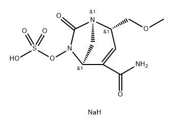 1,6-Diazabicyclo[3.2.1]oct-3-ene-4-carbox amide, 2-(methoxymethyl)-7-oxo-6-(sulfooxy)- , sodium salt (1:1), (1R,2S,5R)- Structure