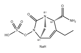 Sulfuric acid, mono[(1R,2S,5R)-2-(aminoca rbonyl)-3-ethyl-7-oxo-1,6-diazabicyclo[3.2.1] oct-3-en-6-yl] ester, sodium salt (1:1) 구조식 이미지