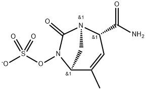 Sulfuric acid, mono[(1R,2S,5R)-2-(aminoca
rbonyl)-4-methyl-7-oxo-1,6-diazabicyclo[3.2.1]
oct-3-en-6-yl] ester, ion(1-) Structure