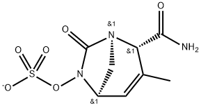 Sulfuric acid, mono[(1R,2S,5R)-2-(aminoca
rbonyl)-3-methyl-7-oxo-1,6-diazabicyclo[3.2.1]
oct-3-en-6-yl] ester, ion(1-) Structure