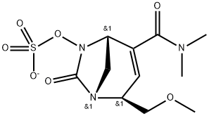 Sulfuric acid, mono[(1R,2S,5R)-4-[(dimethy
lamino)carbonyl]-2-(methoxymethyl)-7-oxo-1,
6-diazabicyclo[3.2.1]oct-3-en-6-yl] ester, ion
(1-) Structure