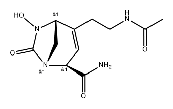 (1R,2S,5R)-4-(2-acetamidoethyl)-6-hydroxy-7-oxo-1,6-diazabicyclo[3.2.1]oct-3-ene-2-carboxamide Structure