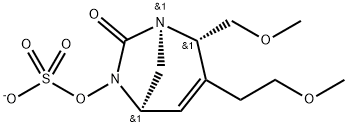 Sulfuric acid, mono[(1R,2S,5R)-3-(2-methox
yethyl)-2-(methoxymethyl)-7-oxo-1,6-diazab
icyclo[3.2.1]oct-3-en-6-yl] ester, ion(1-) Structure