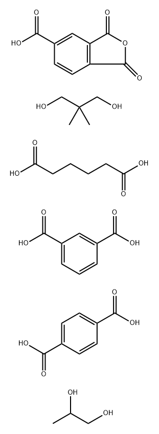 1,3-Benzenedicarboxylic acid, polymer with 1,4-benzenedicarboxylic acid, 1,3-dihydro-1,3-dioxo-5-isobenzofurancarboxylic acid, 2,2-dimethyl-1,3-propanediol, hexanedioic acid and 1,2-propanediol Structure