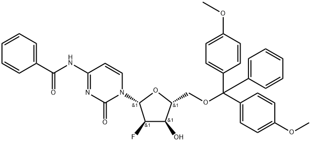 Cytidine, N-benzoyl-5'-O-[bis(4-Methoxyphenyl)phenylMethyl]-2'-deoxy-2'-fluoro- Structure