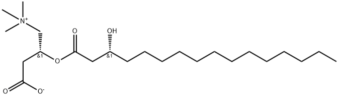 1-Propanaminium, 3-carboxy-2-[[(3R)-3-hydroxy-1-oxohexadecyl]oxy]-N,N,N-trimethyl-, inner salt, (2R)- Structure