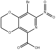 8-bromo-7-nitro-2,3-dihydro-[1,4]dioxino[2,3-c]pyridine-5-carboxylicacid 구조식 이미지