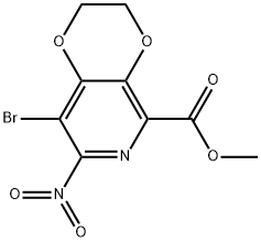 methyl8-bromo-7-nitro-2,3-dihydro-[1,4]dioxino[2,3-c]pyridine-5-carboxylate 구조식 이미지