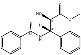 Benzenepropanoic acid, α-hydroxy-β-[[(1S)-1-phenylethyl]amino]-, methyl ester, (αR,βS)- 구조식 이미지
