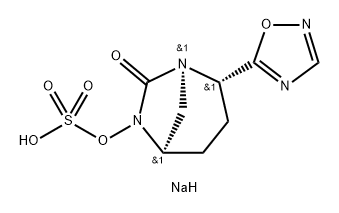 Sulfuric acid, mono[(1R,2S,5R)-2-(1,2,4- oxadiazol-5-yl)-7-oxo-1,6-diazabicyclo[3.2.1] oct-6-yl] ester, sodium salt (1:1) Structure