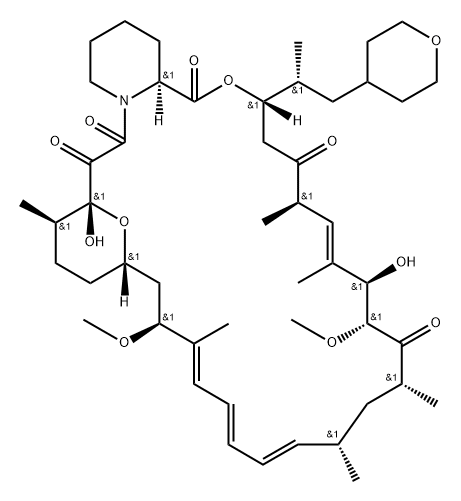 Rapamycin, 38-de(4-hydroxy-3-methoxycyclohexyl)-38-(tetrahydro-2H-pyran-4-yl)- 구조식 이미지