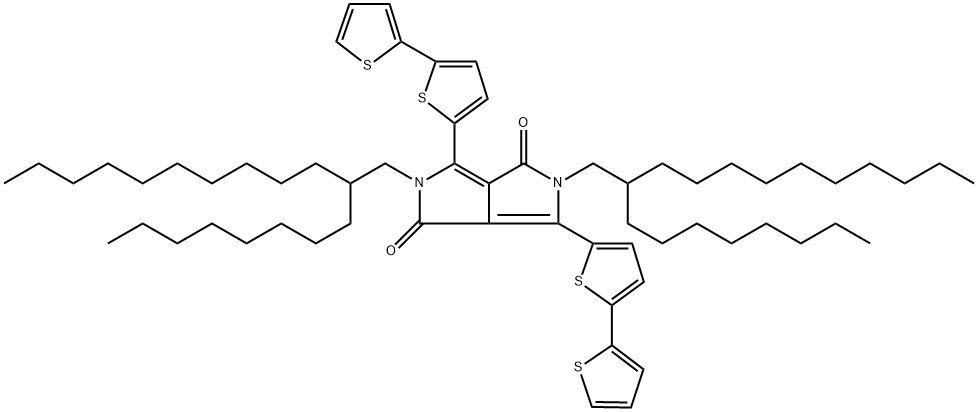 Pyrrolo[3,4-c]pyrrole-1,4-dione, 3,6-bis([2,2'-bithiophen]-5-yl)-2,5-dihydro-2,5-bis(2-octyldodecyl)- Structure