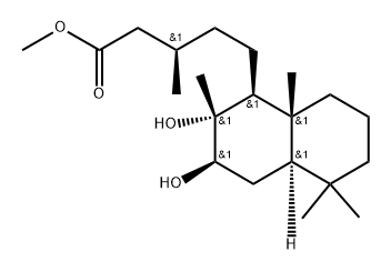 5β,8βH,9βH,10α-Labdan-15-oic acid, 7α,8-dihydroxy-, methyl ester (8CI) 구조식 이미지