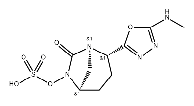 (1R,2S,5R)-2-[5-(Methylamino)-1,3,4-oxadiazol2-yl]-7-oxo-1,6-diazabicyclo[3.2.1]oct-6-yl hydrogen su 구조식 이미지