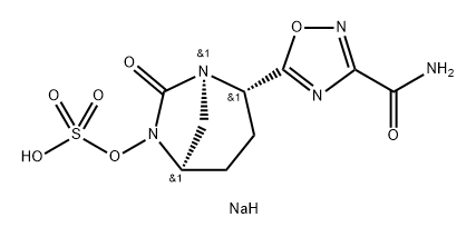 Sulfuric acid, mono[(1R,2S,5R)-2-[3-(aminoca rbonyl)-1,2,4-oxadiazol-5-yl]-7-oxo-1,6-diazab icyclo[3.2.1]oct-6-yl] ester, sodium salt (1:1) Structure