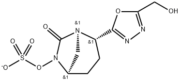 Sulfuric acid, mono[(1R,2S,5R)-2-[5-(hydroxymethyl)-1,3,4-oxadiazol-2-yl]-7-oxo-1,6-diazabicyclo[3.2.1]oct-6-yl] ester, ion(1-) Structure