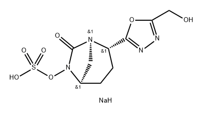 Sulfuric acid, mono[(1R,2S,5R)-2-[5-(hydroxy methyl)-1,3,4-oxadiazol-2-yl]-7-oxo-1,6-diazab icyclo[3.2.1]oct-6-yl] ester, sodium salt (1:1) Structure