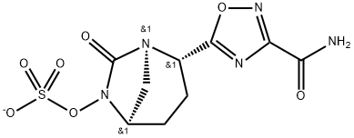 Sulfuric acid, mono[(1R,2S,5R)-2-[3-(aminocarbonyl)-1,2,4-oxadiazol-5-yl]-7-oxo-1,6-diazabicyclo[3.2.1]oct-6-yl] ester, ion(1-) Structure