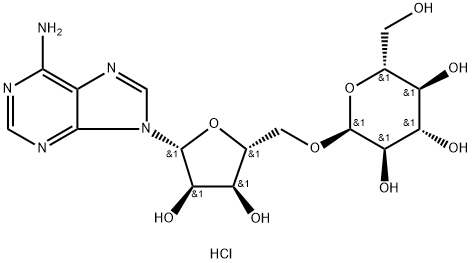 Adenosine,5-O-a-D-glucopyranosyl-,hydrochloride(1:1) Structure