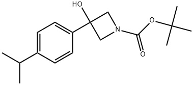 1,1-Dimethylethyl 3-hydroxy-3-[4-(1-methylethyl)phenyl]-1-azetidinecarboxylate Structure