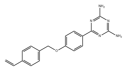 6-[4-[(4-Ethenylphenyl)methoxy]phenyl]-1,3,5-triazine-2,4-diamine Structure
