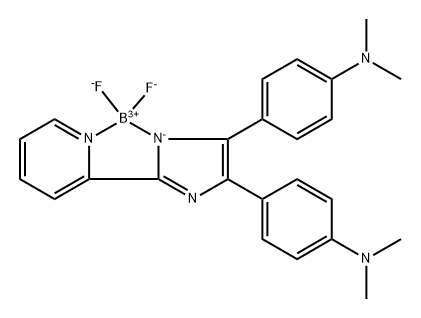 Boron, difluoro[[4,4'-[2-(2-pyridinyl-κN)-1H-imidazole-4,5-diyl-κN1]bis[N,N-dimethylbenzenaminato]](1-)]-, (T-4)- Structure