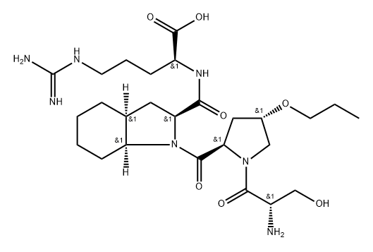 세릴-HYPE(트랜스프로필)-옥타하이드로인돌-2-카보닐-아르기닌 구조식 이미지