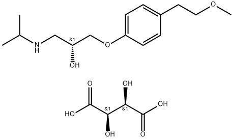 2-Propanol, 1-[4-(2-methoxyethyl)phenoxy]-3-[(1-methylethyl)amino]-, (R)-, [R-(R*,R*)]-2,3-dihydroxybutanedioate (2:1) (salt) Structure