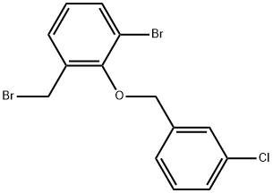 1-Bromo-3-(bromomethyl)-2-[(3-chlorophenyl)methoxy]benzene Structure