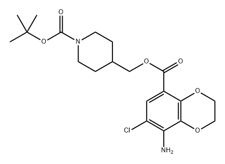 (1-{[(2-methylprop-2-yl)oxy]carbonyl}hexahydropyridin-4-yl)methyl 8-amino-7-chloro-2,3-dihydrobenzo[2,1-b][1,4]dioxine-5-carboxylate Structure