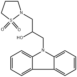 9H-Carbazole-9-ethanol, α-[(1,1-dioxido-2-isothiazolidinyl)methyl]- 구조식 이미지