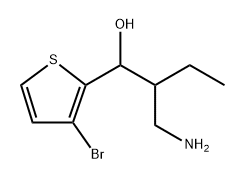 2-Thiophenemethanol, α-[1-(aminomethyl)propyl]-3-bromo- 구조식 이미지