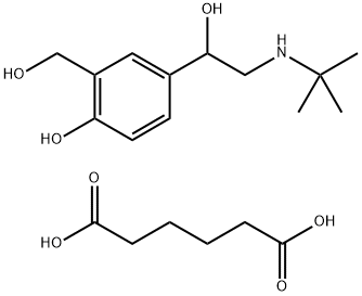 Hexanedioic acid, compd. with α1-[[(1,1-dimethylethyl)amino]methyl]-4-hydroxy-1,3-benzenedimethanol (1:2) (9CI) Structure