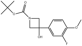 1,1-Dimethylethyl 3-(3-fluoro-4-methoxyphenyl)-3-hydroxy-1-azetidinecarboxylate Structure