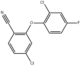 4-Chloro-2-(2-chloro-4-fluorophenoxy)benzonitrile 구조식 이미지
