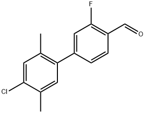 4'-chloro-3-fluoro-2',5'-dimethyl-[1,1'-biphenyl]-4-carbaldehyde Structure