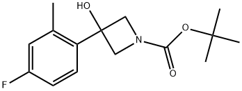 1,1-Dimethylethyl 3-(4-fluoro-2-methylphenyl)-3-hydroxy-1-azetidinecarboxylate Structure